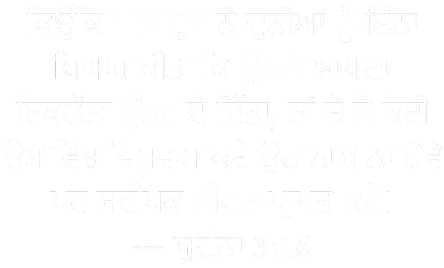 ਬਾਈਬਲ ਦੀ ਆਇਤ ਯੂਹੰਨਾ 3:16